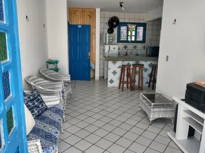 A cozinha ou kitchenette de Porto Canoa Apartamento com vista para o Mar - Rhodes 203, Aracati, CE