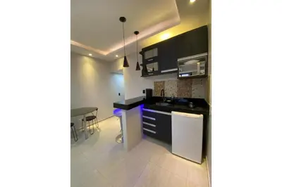 A cozinha ou kitchenette de 402 Lindo Flat mobiliado Praia de Iracema