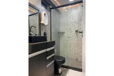 Uma casa de banho em 402 Lindo Flat mobiliado Praia de Iracema