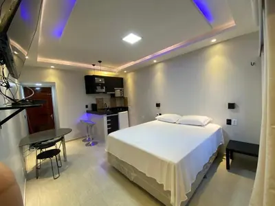 A cozinha ou kitchenette de 402 Lindo Flat mobiliado Praia de Iracema
