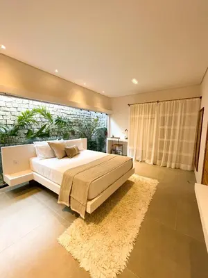 Uma cama ou camas num quarto em Casa ADOBE Preá - FRENTE MAR!