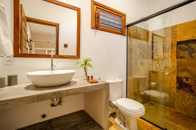 Uma casa de banho em Casa ADOBE Preá - FRENTE MAR!