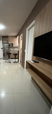 A cozinha ou kitchenette de VG FUN-OCEAN VIEW BEACH FRONT APARTMENT-Fortaleza
