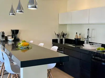 A cozinha ou kitchenette de Vila Laguna Beach, kitesurf na Ilha do Guajiru