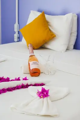 Uma cama ou camas num quarto em Saint Germain Wind Residence