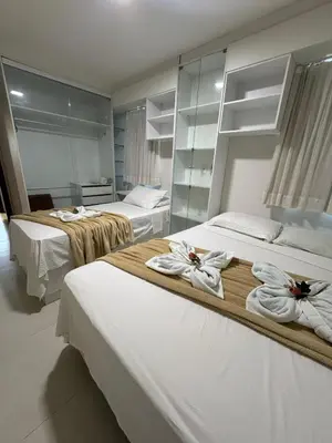 Uma cama ou camas num quarto em AP 103 com Piscina privativa - Flecheiras Residence Summer Plus