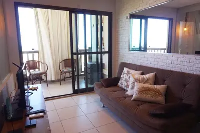 Uma área de estar em Cumbuco - VGSun Apartment 402