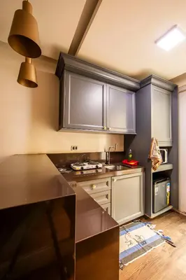 A cozinha ou kitchenette de Apto climatizado na Praia de Iracema, 3 min da praia