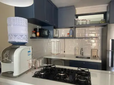 A cozinha ou kitchenette de Flat Aconchegante - Praia de Iracema - Fortaleza - Ceará