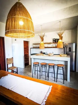 A cozinha ou kitchenette de Casa Vannina uma casa encantadora em Icaraizinho !