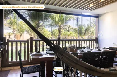 Uma varanda ou terraço em Térreo varanda gourmet/churrasco VG Sun Cumbuco