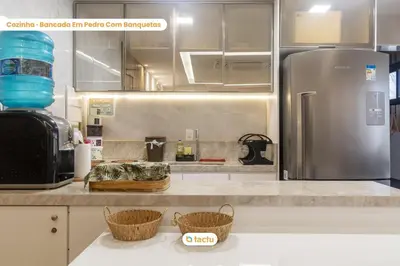 A cozinha ou kitchenette de Térreo varanda gourmet/churrasco VG Sun Cumbuco