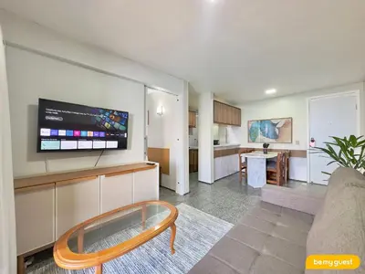 A cozinha ou kitchenette de Apartamento na Beira Mar de Fortaleza