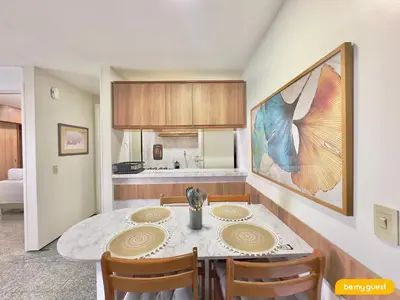 A cozinha ou kitchenette de Apartamento na Beira Mar de Fortaleza