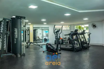 O centro de fitness e/ou as comodidades de fitness de Apê na Areia 3Qtos para Famílias Grandes! Pertinho do Beach Park, acesso direto para a praia e Lazer Completo