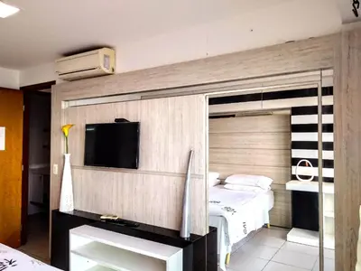 Uma cama ou camas num quarto em Apt.Terraços do Atlântico, Meireles, Fortaleza