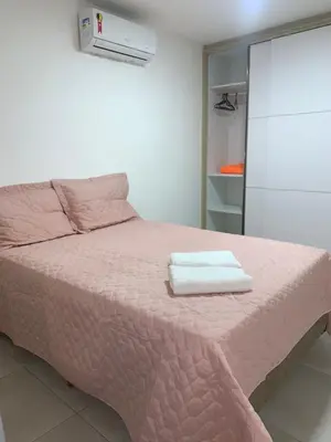 Uma cama ou camas num quarto em Wai Wai Cumbuco apto 307, Bloco F, Nascente