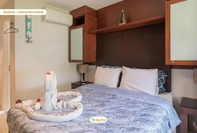 Uma cama ou camas num quarto em Térreo frente mar e espaçoso VG Sun Cumbuco