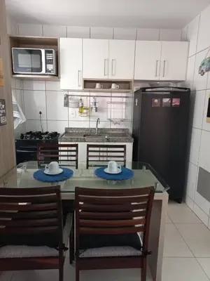 A cozinha ou kitchenette de Vista espetacular da Praia de Iracema - Ap. 1405