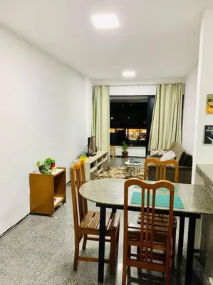 Uma área de estar em Flat Meireles Vista Mar