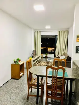 Uma área de estar em Flat Meireles Vista Mar