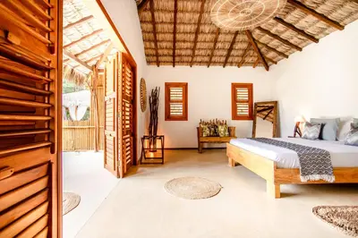 Uma cama ou camas num quarto em A Piscina Itaca