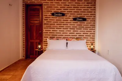 Uma cama ou camas num quarto em Pico dos Piratas