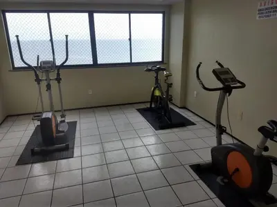 O centro de fitness e/ou as comodidades de fitness de Flat Vista sensacional 4 pessoas