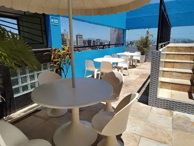 Uma varanda ou terraço em Flat Vista sensacional 4 pessoas