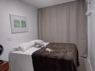 Uma cama ou camas num quarto em Apto. Beach Way, 400M Beach Park - Beira Mar - 2 Dormitórios
