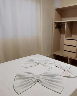 Uma cama ou camas num quarto em Apartamento em Canoa Quebrada-Vilas na Praia Residence apto 03