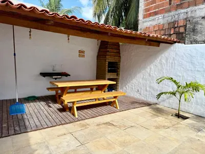 Um pátio ou outra área exterior em Casa no centro na Praia do Preá/CE