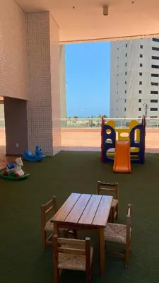 Uma área de estar em Apartamento Beira Mar Fortaleza Beach Class