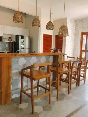 A cozinha ou kitchenette de Casa de praia em vila preá