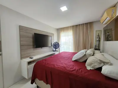 Uma cama ou camas num quarto em Aquaville Resort Porto das Dunas