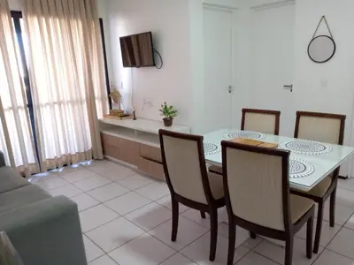 Uma televisão e/ou sistema de entretenimento em Apartamento em Fortaleza, Abolição Mucuripe
