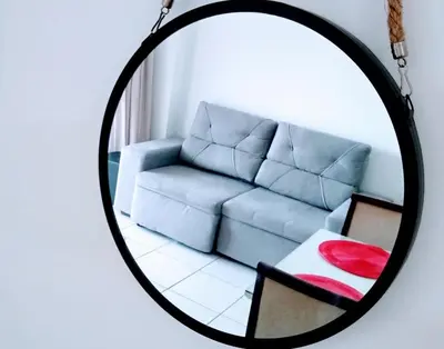 Uma área de estar em Apartamento em Fortaleza, Abolição Mucuripe