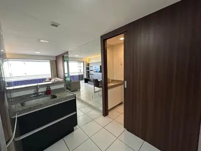 A cozinha ou kitchenette de Apartamento Beira Mar 14º andar com 2 Quartos