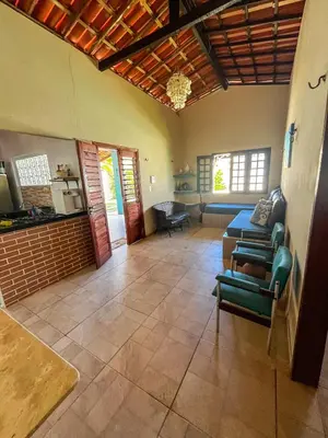 A cozinha ou kitchenette de Casa Rústica em Morro Branco - na quadra da praia