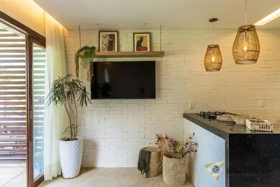 A cozinha ou kitchenette de Taíba Beach Resort - Apartamento Encantador!