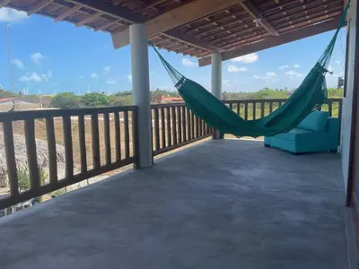 Uma varanda ou terraço em Cabanas da Sorte