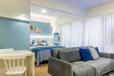 Uma área de estar em Beira Mar Fortaleza-Flat Lindo e Aconchegante!