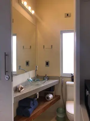 Uma casa de banho em Tiny House Jeri