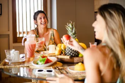 Refeições na casa de férias ou nas proximidades