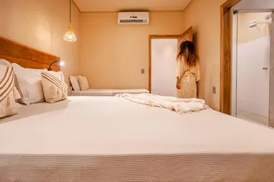 Uma cama ou camas num quarto em Casa TUA no Preá pertinho do Mar