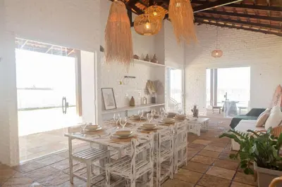 Uma área de estar em Casa Kite Paradise - Beira Mar - Taíba