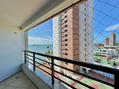 Uma varanda ou terraço em Apart-Hotel Iate Plaza, vista completa da Orla de Fortaleza