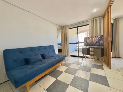Uma área de estar em Apart-Hotel Iate Plaza, vista completa da Orla de Fortaleza