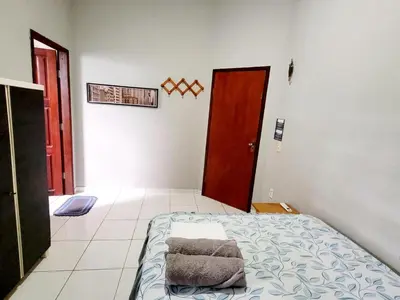 Uma cama ou camas num quarto em Casa Centro de Jijoca