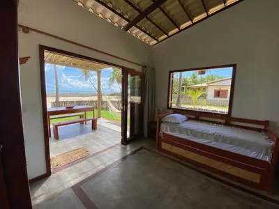 Uma cama ou camas num quarto em Casa Mar - Os Navegantes